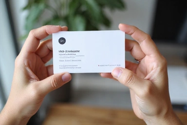 Ręce trzymające wizytówkę z danymi kontaktowymi